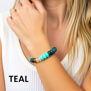 Marbled Acetate Disk Bead Bracelet With Hinged Clasp (5 Colors)