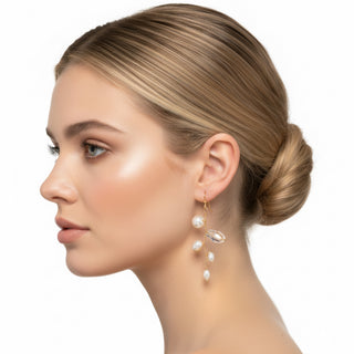 Pearl & Bead Twisted Wire Earrings