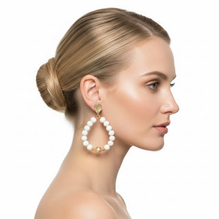 Stain Ball Accent & Clay Ball Bead Earrings (2 Colors)