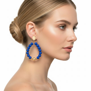Stain Ball Accent & Clay Ball Bead Earrings (2 Colors)