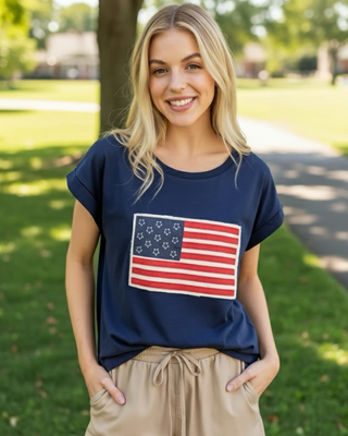 SC Navy Flag Patch Tee