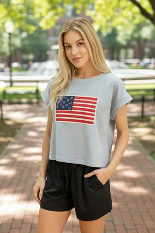 SC Heather Grey Flag Patch Tee