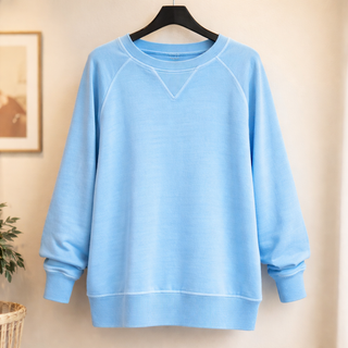 Deep Sky Pigment Dyed French Terry Pullover w/ Pockets