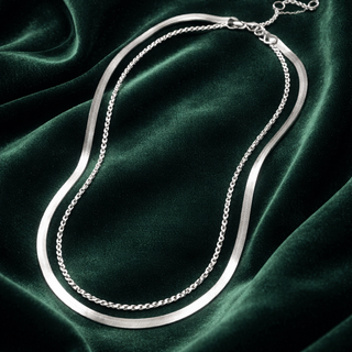 Layered Herringbone Short Necklace by Rho