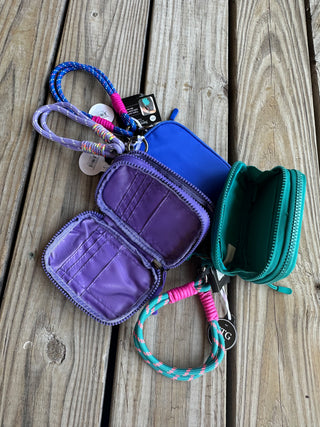 Save The Girls Active Rope Wristlet w/ RFID Double Zipper Pouch