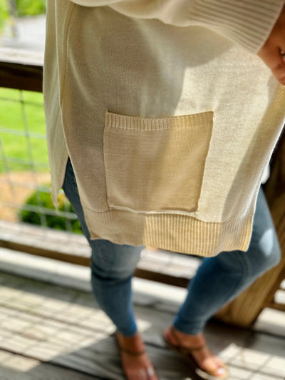 OATMEAL OPEN FRONT CARDIGAN