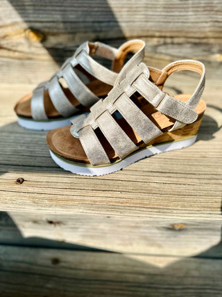 Corkys "Fantasy" Strap Sandal in Gold Metallic Final Sale