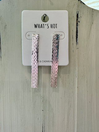 Gold or Silver Multi Chain Bar Earring