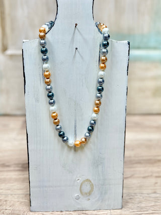 Neutral Multi Beaded Mid-Length Necklace