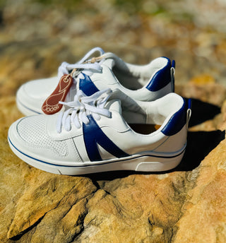 "Alta" White/Royal Blue Sneaker Final Sale