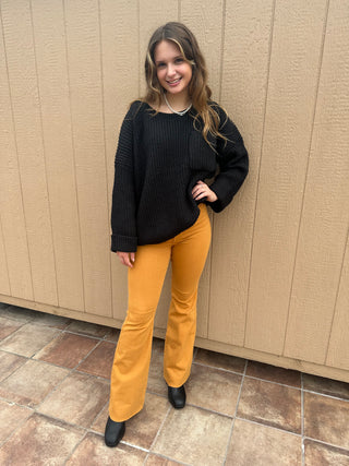 JUDY BLUE HI WAIST TUMMY CONTROL MARIGOLD GARMENT DYED FLARE
