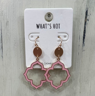 Epoxy Open Clover and Gold Earrings (2 Colors)