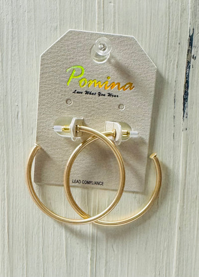 Matte Gold or Silver Thin Hoop Earring