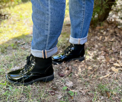 Corkys "Creep It Real" Boot in Black Patent Final Sale