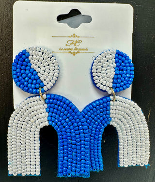 " UK GAME DAY" Beaded Arch Earrings