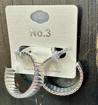 Silver 30mm Omega Chain Metal Hoops