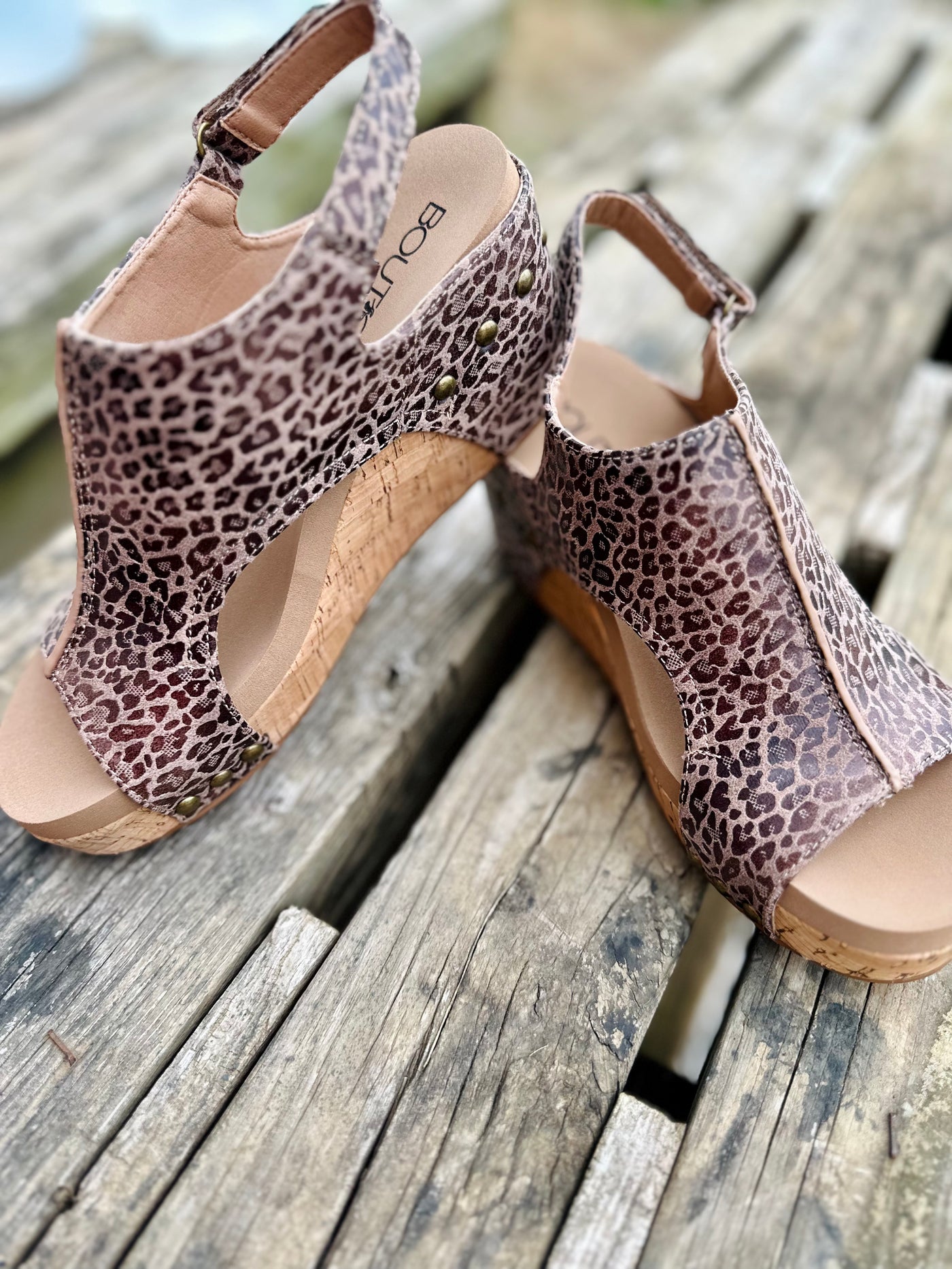 Carley Platform Wedge in Small Leopard by Corky's