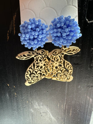Metal Easter Bunny Drop Earring