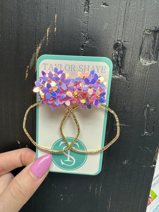 Taylor Shaye Round Flower Hoops