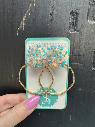 Taylor Shaye Round Flower Hoops
