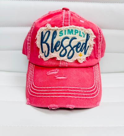 "Simply Blessed" Vintage Distressed Cap