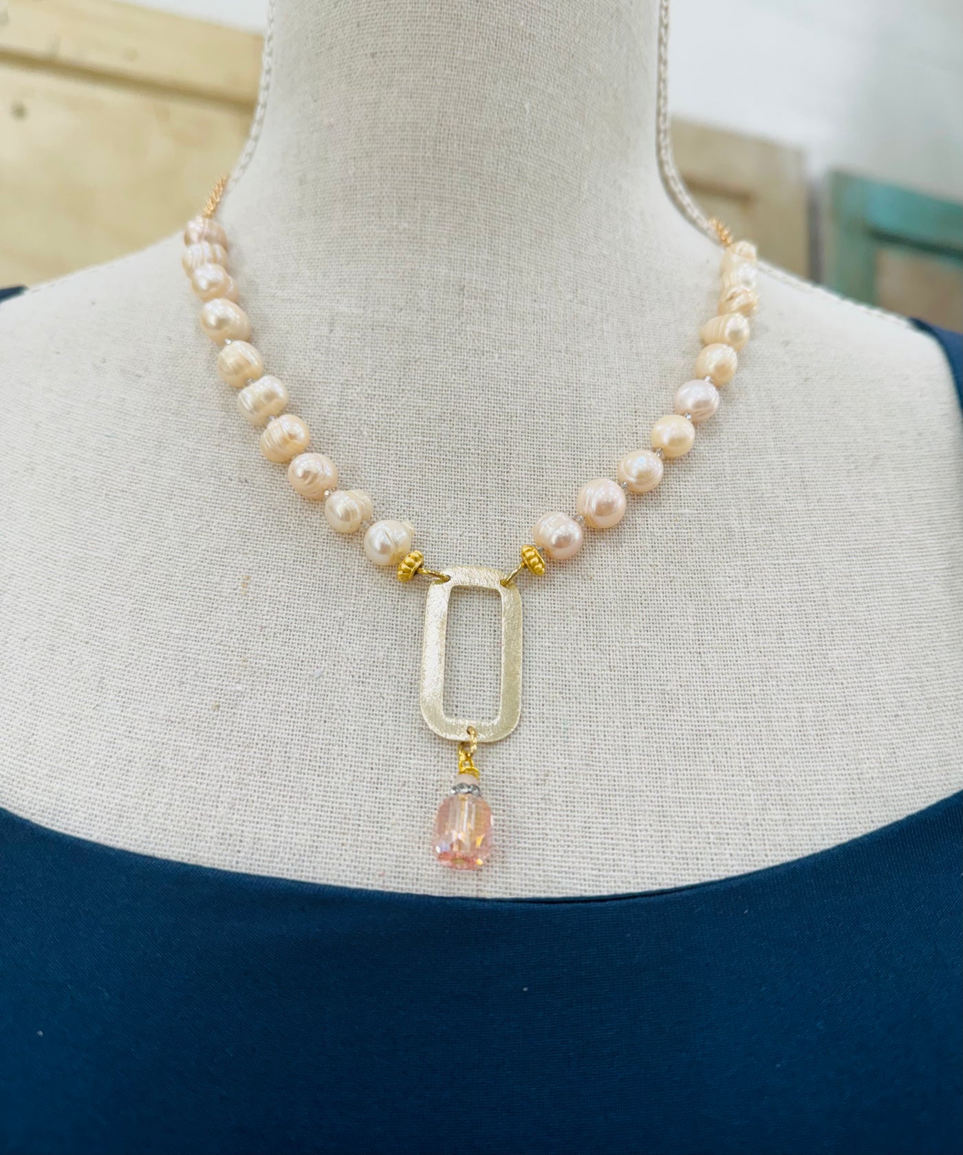 Scooples Peach Freshwater Pearl Necklace