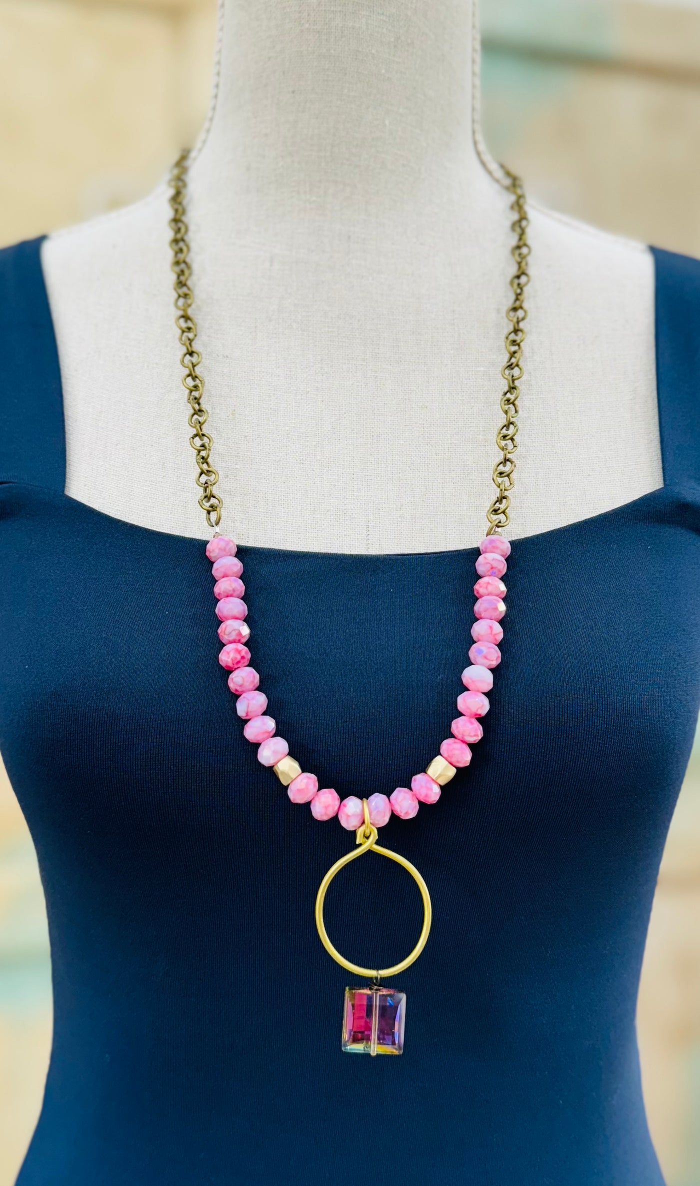 Pink Sorbet Crystal Necklace