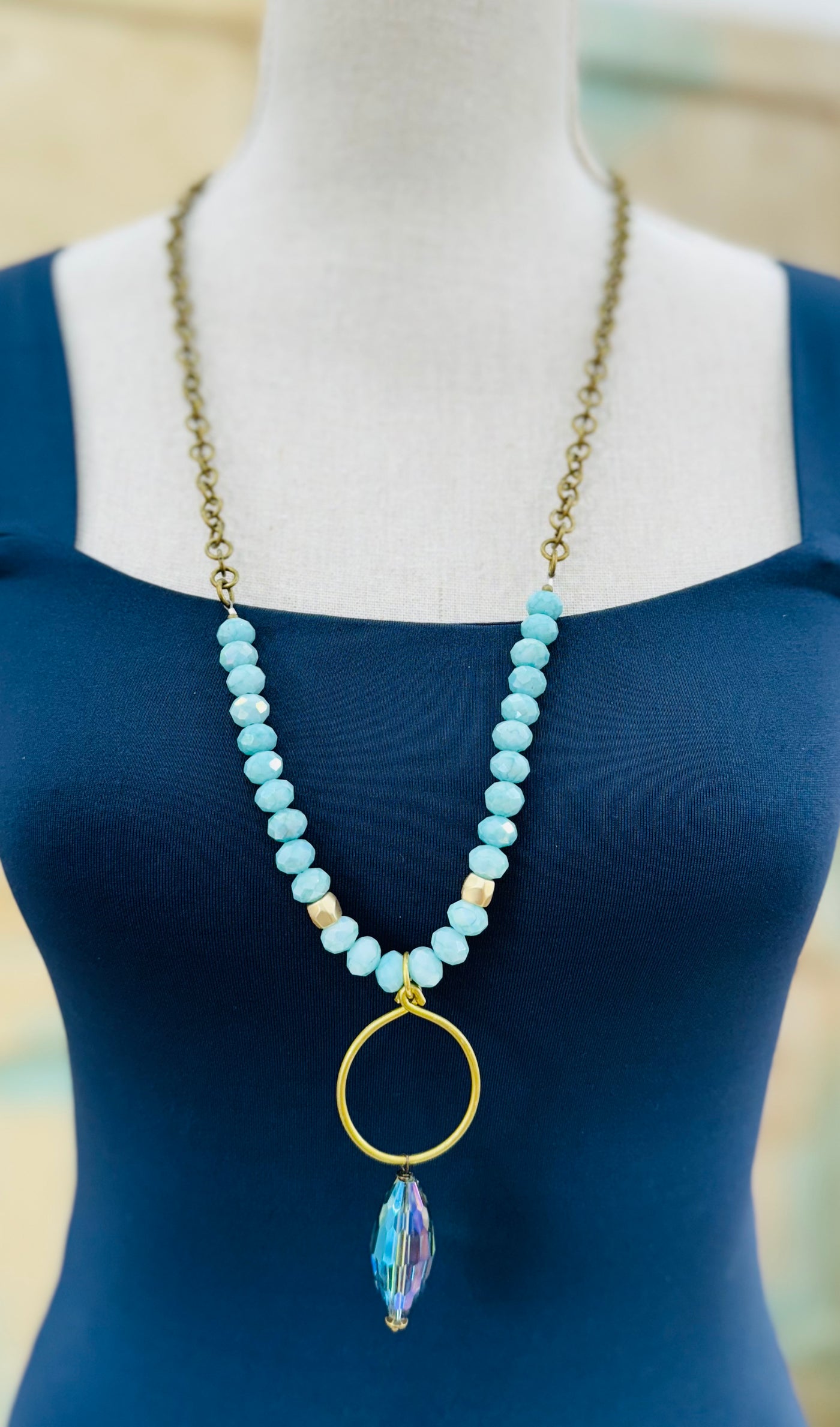 Aqua Sorbet Crystal Necklace