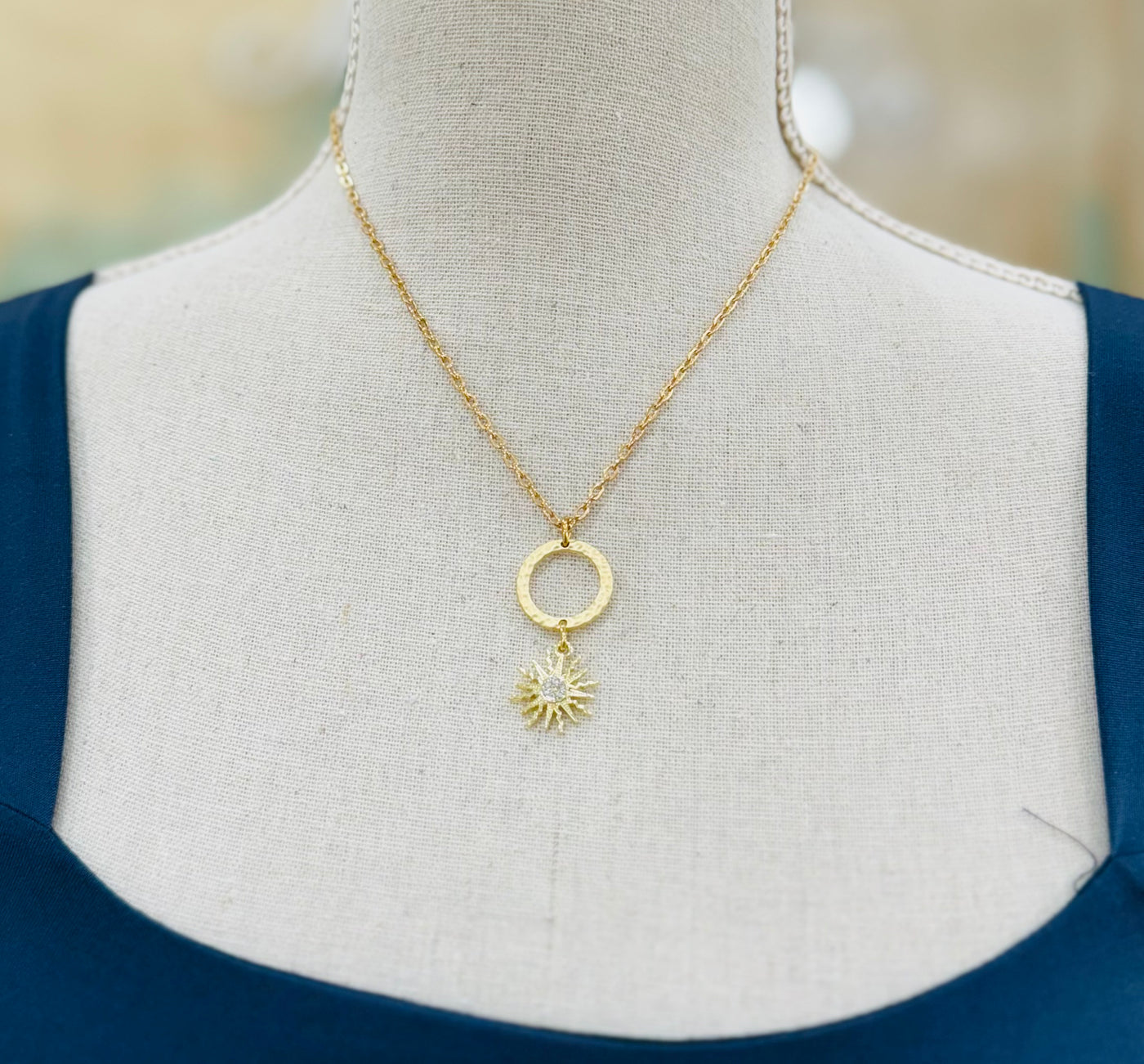 Scooples Gold Matte Burst Necklace