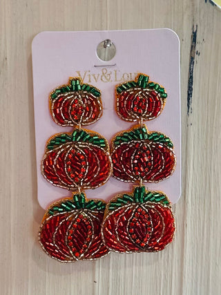 Tiered Fallin In Love Pumpkin Earrings