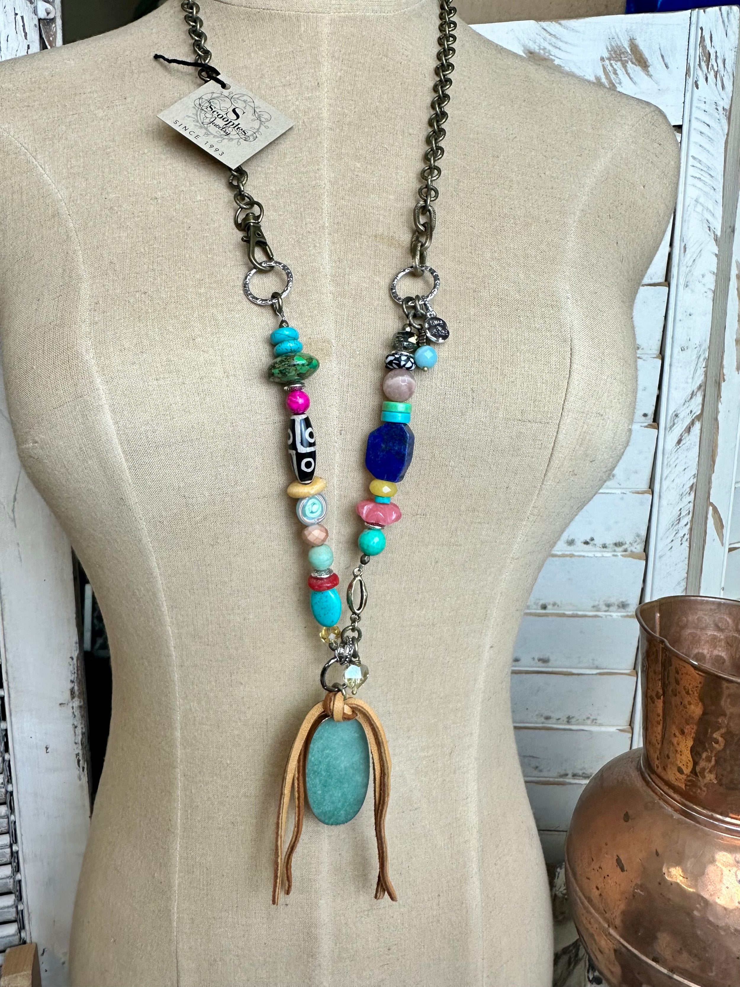 Scooples Colorful Boho Leather Necklace – Magnolia Too Boutique