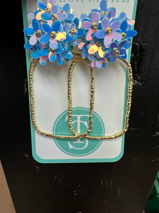 Taylor Shaye Rectangle Flower Hoops