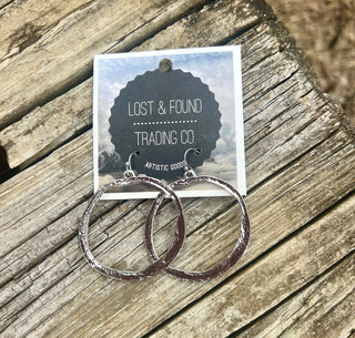 DROP CIRCLE GOLD OR SILVER EARRINGS