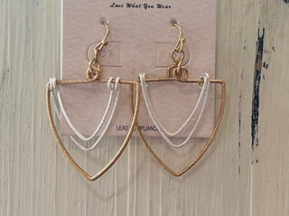 Gold & Silver Geometric Triangle Earrings
