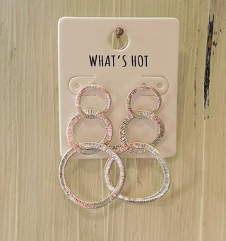 Worn Gold or Silver Triple Drop Earrings