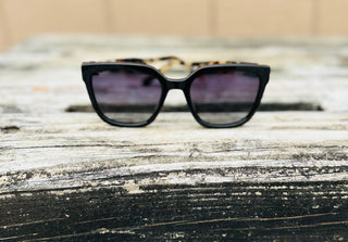 Wren in Black Beige Tortoise Polarized Sunglasses