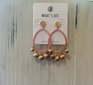 Gold or Silver Open Circle w/Silver Bead Accents Earrings