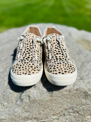 "Beachside" Slip On Canvas Sneaker in Pixie Cheetah by Blowfish Malibu Final Sale