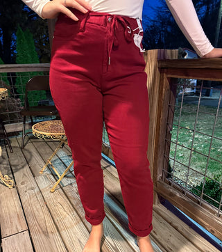 Judy Blue Scarlet High Waist Pull On Double Cuff Jogger Final Sale