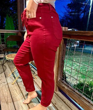 Judy Blue Scarlet High Waist Pull On Double Cuff Jogger Final Sale