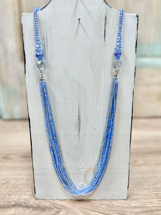 Dainty Layered Beaded Necklace with Crystal Beaded Accents (5 Colors)