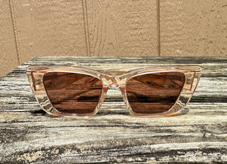DIFF EYEWEAR AURA VINTAGE ROSE CRYSTAL + BROWN