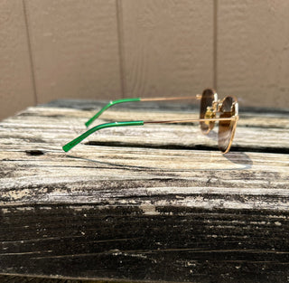 DIFF EYEWEAR AXEL GOLD + GREEN MIRROR