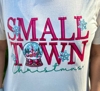 "Small Town Christmas" Tee on Cream Final Sale