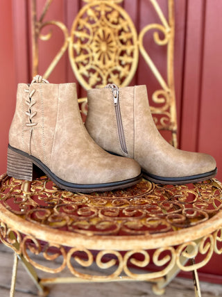 Gossip Bootie in Taupe Final Sale