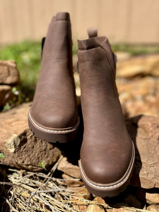 Brown Round Toe Chelsea Ankle Boot Final Sale