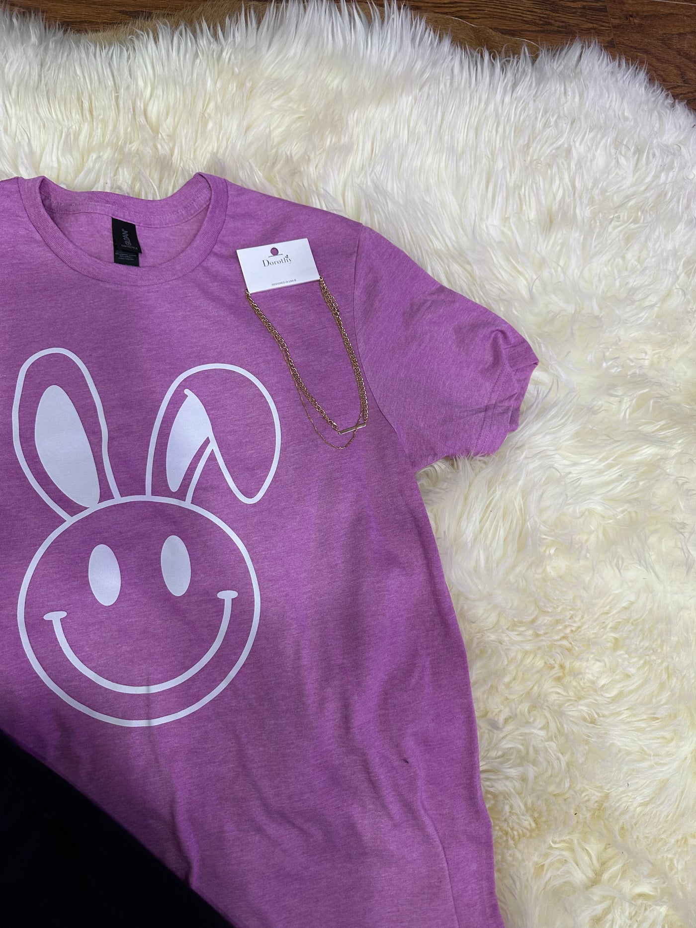 Bunny Smiles Tee on Heather Orchid