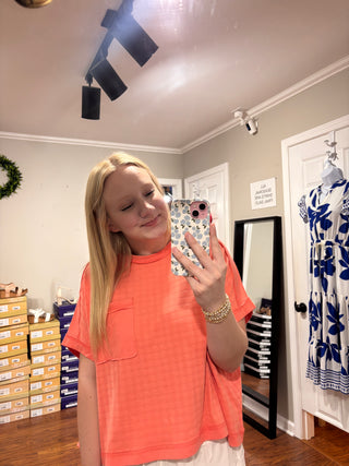 SC Coral Dolman Sleeve Textured Knit Casual Top FINAL SALE