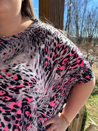 Curvy Grey Pink Tunic Top Final Sale
