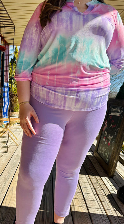 Curvy Lavender Magic High Waisted Tummy Control Skinny Pant